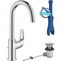GROHE Swift - Wastafelkraan, met afvoer, koude start, chroom 24330001