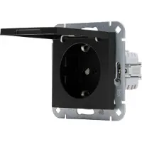 Heinrich Kopp Kopp HK07 PURE mat zwart inbouw stopcontact RA met deksel + kinderbeveiliging - 4624650