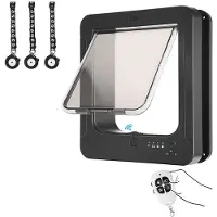 Melitt Slimme Kattendeur met 3 Halsbandsensoren, RFID-Halsbandbediening voor Kattendeur met Afstandsbediening, 4-Weg Vergrendeling, Zwart.