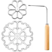 Melitt Achappam Mould Bunuelos Mould met Handvat Rozenbloemkoekjes Bunuelos Tool Cast Wafel Mould Set voor Keuken Bakken