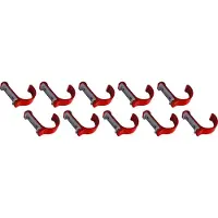 WT&D Set van 10 aluminium kledinghaken, kapstokken (gebogen, rood)