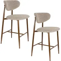 Housecraft living Noor Barkrukken rugleuning 66 cm Taupe - Set van 2