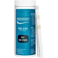 Monzana Zwembad teststrips 3-in-1 watertester 150 stuks voor zwembad whirlpool spa chemische pH chloor alkaliteit