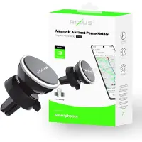 Rixus - Magnetic 360 ° Universele Auto Telefoonhouder - Ventilator houder - Autohouder - 360 ° Rotatie - Optimaal Weergave - Zwart