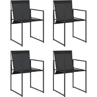 vidaXL Tuinstoelen, 4 stuks, zwart, staal en Textilene