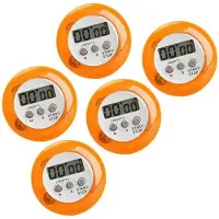 WT&D Set van 5 digitale timers, kookwekkers (alarmklok) oranje