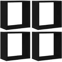 vidaXL Wandschappen kubus 4 st 30x15x30 cm bewerkt hout zwart eiken