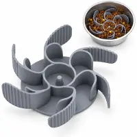 BOTC Anti Schrokbak Hond - Voerbak Hond - 11 cm - Slow Feeder - Grijs