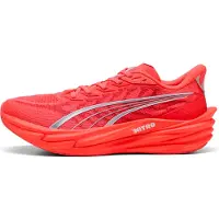 Puma Deviate NITRO 4 hardloopschoenen voor Heren, Rood/Zilver, Maat 46,5