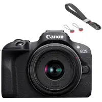 Canon EOS R100 + RF-S 18-45mm + Peak Design Cuff