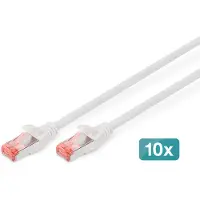 Digitus DK-1644050-WH10: Patchkabel Cat. 6, S/FTP, 5,0 meter, wit, verpakking van 10 stuks