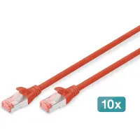 Digitus DK-1644020-R-10: Patchkabel Cat. 6, S/FTP, 2,0 meter, rood, verpakking van 10 stuks