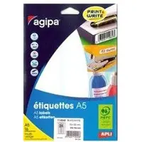 Agipa Universele etiketten, 38,5 x 65 mm, wit
