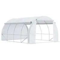 MODFU - Foliekas - Oprolbare Wanden - Waterdicht En Uv-Bescherming - Verzinkt Stalen Frame - Wit - 3,97 X 3 X 2 M