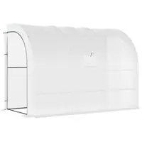 MODFU - Foliekas Met Regalen - Met Oprolbaar Raam En Ritssluitingsdeuren - Kunststof - Wit - 300 X 150 X 213 Cm