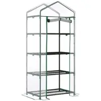 MODFU - Foliekas Met 4 Legplanken - Roldeur - Stalen Frame - Transparant - 70 X 50 X 160 Cm