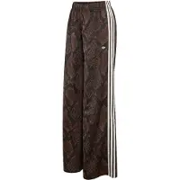 Adidas Broek 'SATIN SNAKE PRINT WIDE LEG TRACK' donkerbruin / zwart / wit