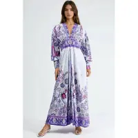 MSN Collection Bloemen Maxi-jurk met Paneelontwerp