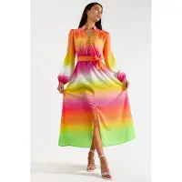 MSN Collection Ombre Maxi Jurk met Riem