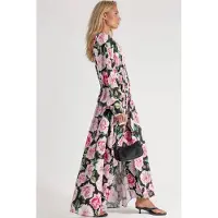 MSN Collection Bloemen Maxi Jurk met Striksluiting