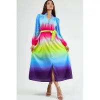 MSN Collection Ombre Maxi Jurk met Riempje