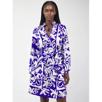 MSN Collection Bloemrijke V-hals Mini Hemdress met Ceintuur