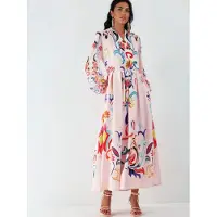 MSN Collection Floral Print Maxi A-lijn Jurk