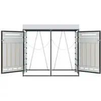OKWISH Containerombouw – Met Plantenbak – 2-Vaks – IJzer – Zwart – Voor Tuin En Terras – Met Ventilatiesleuven En Slot