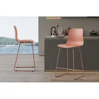 Marie Barkruk/Barstoel/Counterstoel '' in Polypropyleen Terracotta kleur - Set van 2