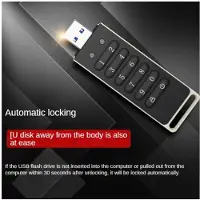 Zandona Beveiligde USB-Stick, Gecodeerde USB-Flashdrive 64GB Hardwarematige Wachtwoordgeheugenstick met Toetsenbord USB 3.0-Flashstation