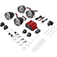 Tlily 3 Inch Motorfiets Waterdichte -Luidsprekers 4-Kanaals Versterker Mp3 Muziek Geluid Audio Stereo Versterkersysteem