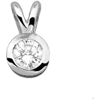 Trendjuwelier huiscollectie Hanger Zilver gerhodineerd Zirkonia 11 x 6 mm