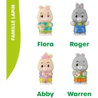Klorofil speelset familie "Konijn" | Speelfiguren set - Poppetjes familie - Kinder Speelgoed - Flora, Warren, Abby en Roger - Vanaf 18 maanden - 4-Delig