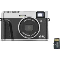 INF Digitale camera 2,7K 48MP 1080P, 16x zoom, 32GB geheugenkaart Black