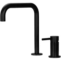 Pure.Sink Luxion 2-gats Mat Zwarte keukenkraan met U uitloop PLX2HU-10