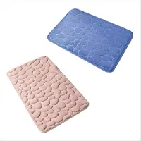 Typecat 2 stuks Memory Foam reliëf fluwelen tapijt badkamer woonkamer antislip M
