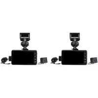 Wella 2X Motor DVR Dash Camera met Camera aan de Voorzijde en Achterzijde Dubbele Videolusopname Waterdichte Motorrijrecorder Cam