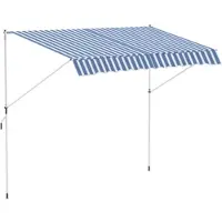 OKWISH Zonnescherm – Handmatig Uitschuifbaar – 300 x 150 x 170-280 cm – Aluminium En Polyester – Blauw