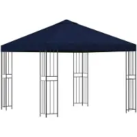 vidaXL Prieel 3 x 3 m Blauw Polyester en Staal 190 gsm