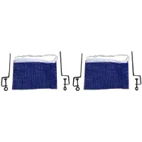 Wella 2X Tafeltennisnet Draagbaar Overal Intrekbaar Pingpongpaalnet Rek voor Elke Tafel Draagbaar Net + Beugel Combinatie