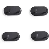 INF Eenvoudig te bevestigen wandhaken voor de badkamer - 4 stuks Black