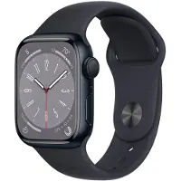 Apple Watch 8 GPS 41mm Middernacht Aluminium met M/L Sport Band