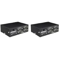 Tlily 2X MT-RS104 Actieve SeriëLe RS232-Splitter 1 Naar 4 RS232 Bidirectionele Switchersplitter 4 Naar 1 met Voedingsadapter - EU-Stekker