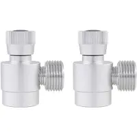 Exogio 2X CO2-Cilinder Navuladapter, Zelfgemaakte Gasflesregelaar M10X1 Naar W21.8-14 Adapter voor Argon, CO2, Gemengd Gas, Zilver