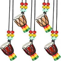 Typecat stuks instrumentkettingen Djembe-trommel mini-hanger Afrikaanse houten ketting