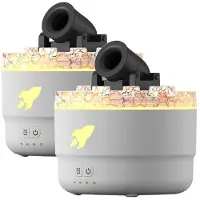 Tlily 2 Stuks Cannon Luchtbevochtiger Aroma Diffuser met 2 Standen 7 Kleuren LED Timer en Instelbare Instellingen Turret Luchtbevochtiger