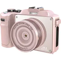 INF Digitale camera 4K/48MP/18X digitale zoom/stabilisatie/autofocus/dubbele camera Pink