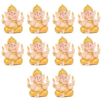 Typecat 10X Haidianzi Gold Lord Ganesha Boeddhabeeld Olifant God Sculpturen Ganesh Beeldjes