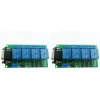 Jojomino 2X 12V 4-Kanaals RS232-Relaisbord PC USB DB9-Interfacerelaismodule Seriële Poort Afstandsbedieningsschakelaar voor Motorgarage