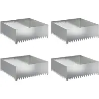 vidaXL Gazonrand 4 st 100 x 100 x 35 cm Staal Zilverkleurig